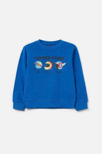 OVS παιδική μπλούζα φούτερ με print στο μπροστινό μέρος - 001965309 Μπλε Ρουά